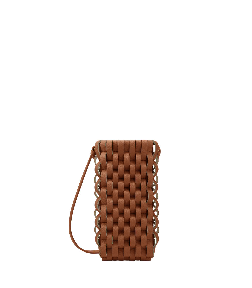 Polene Onda Phone Case Cognac