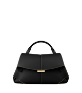 Polene Mokki Mini Textured Black with Ecru Stitching
