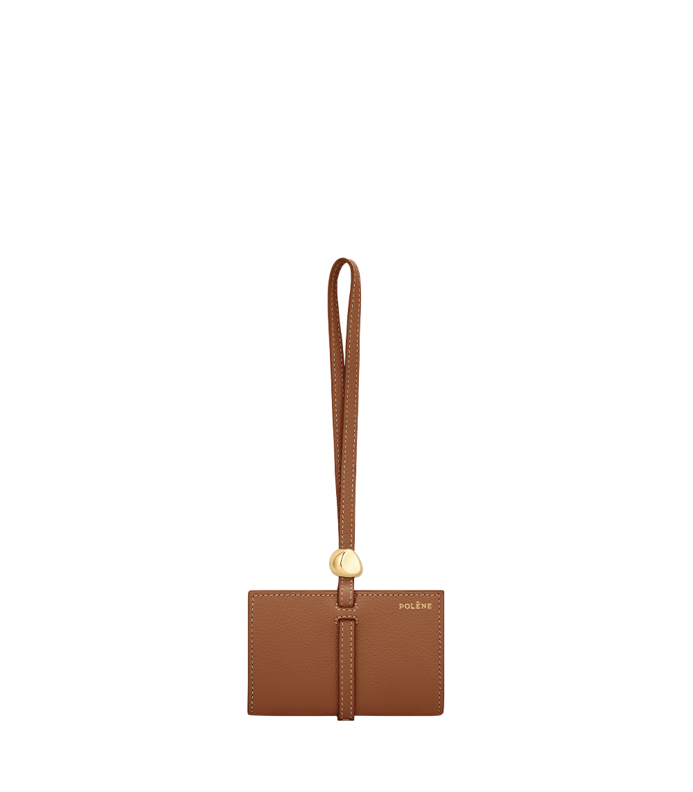Polene Kayé Card Holder - Textured Duo Camel
