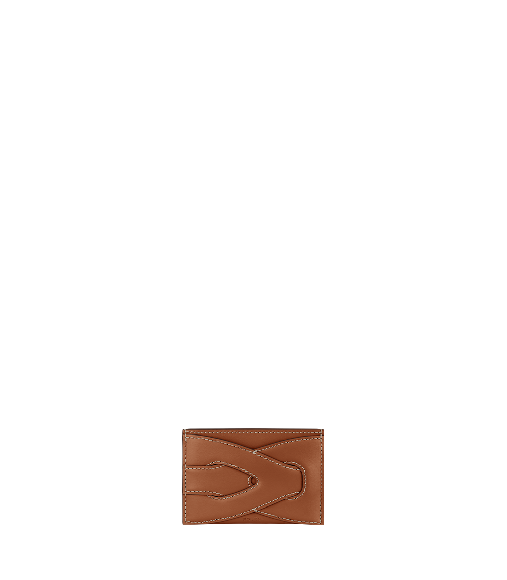 Polene Nodde Card Holder - Cognac