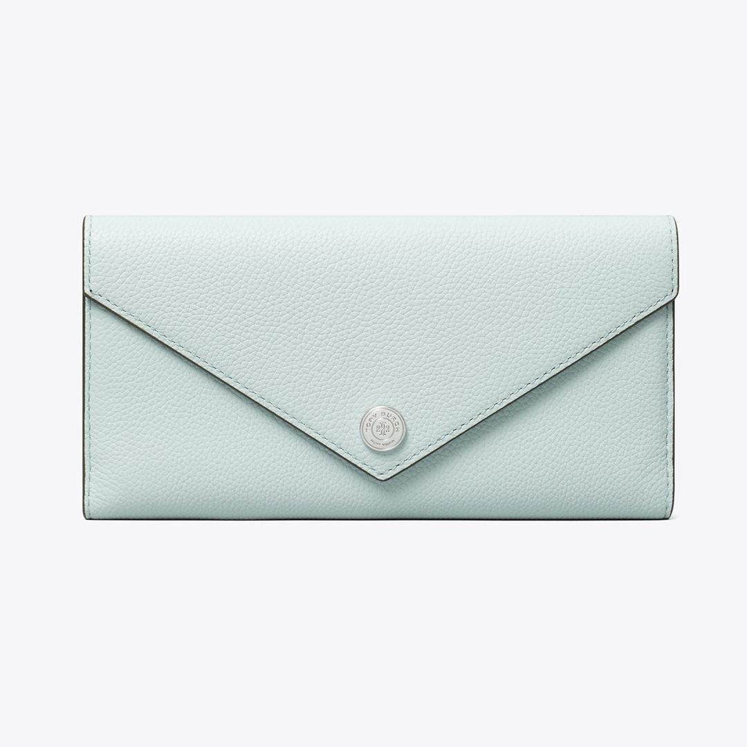 Tory Burch Pebbled Envelope Wallet Sea