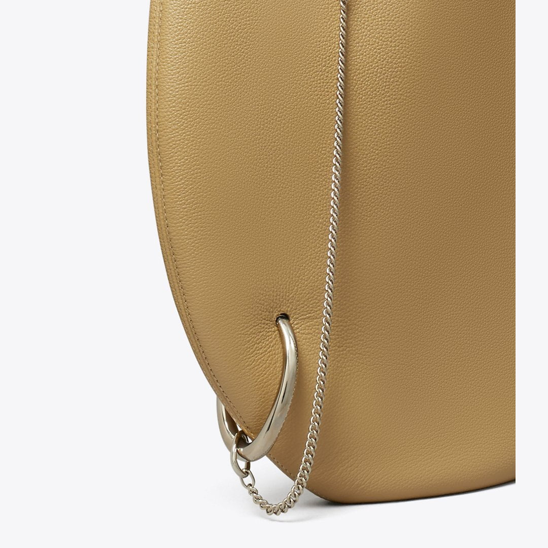 Tory Burch Pierced Soft Bag Light Sand