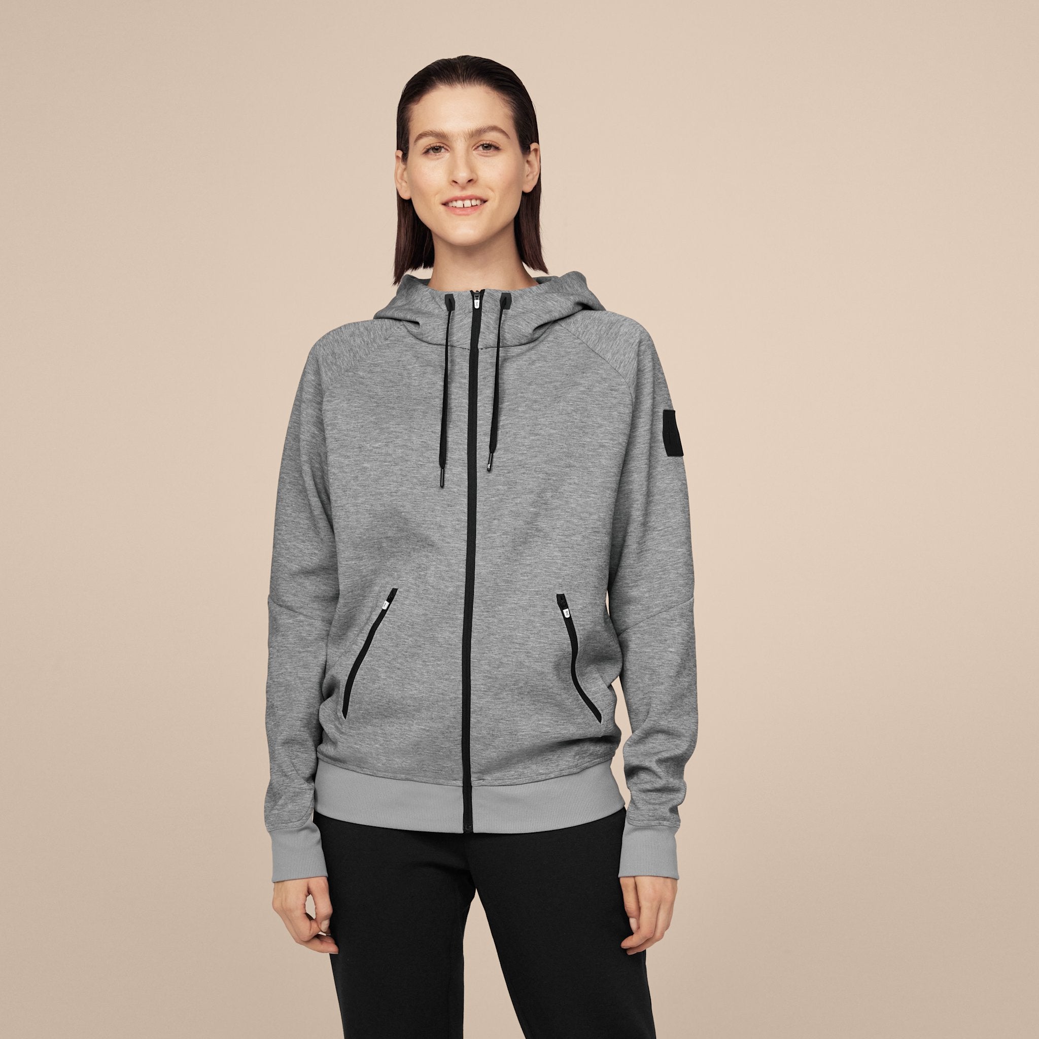 On Zipped Hoodie Black