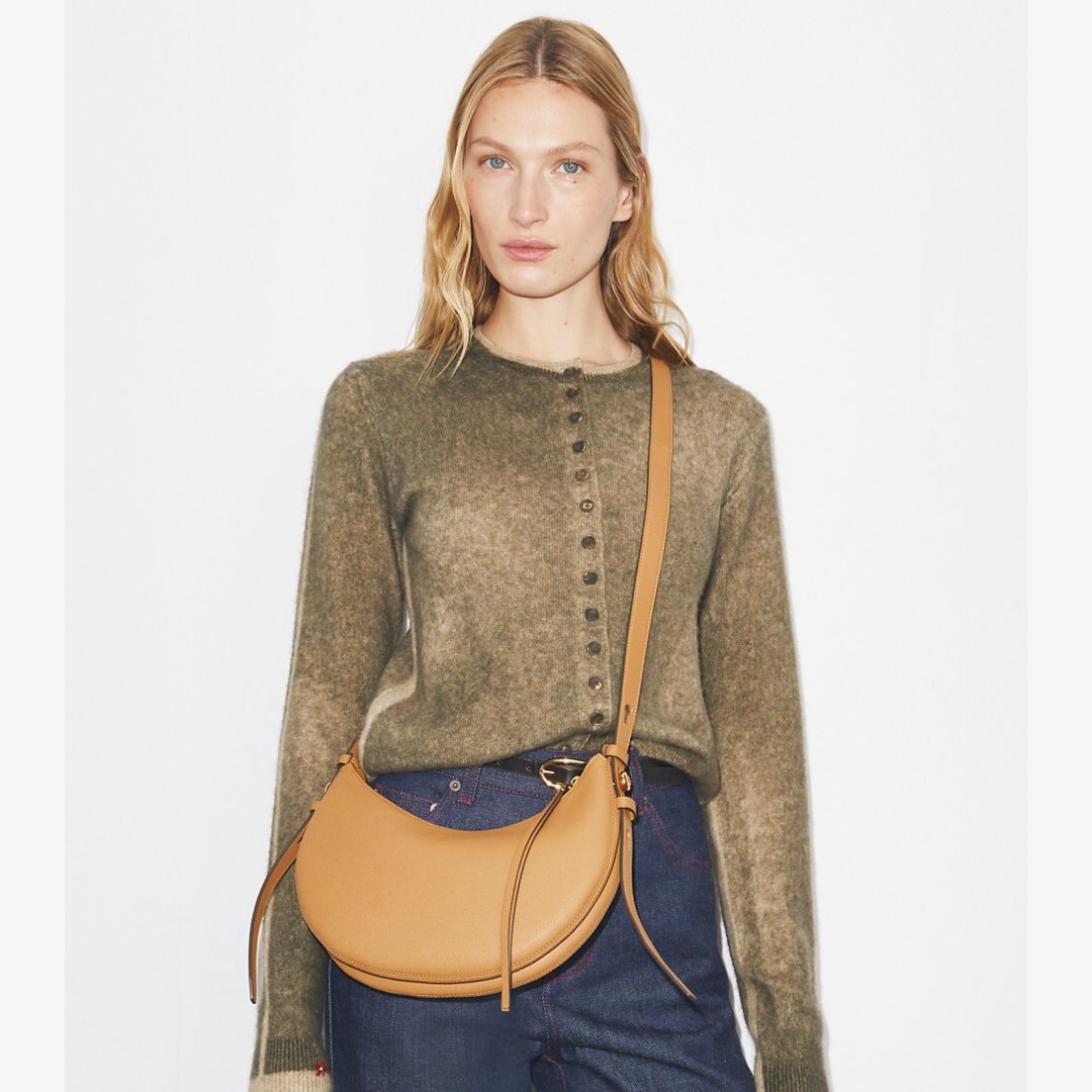 Tory Burch Romy Half Moon Bag Tiramisu