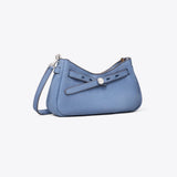 Tory Burch Romy Nubuck Zip-Top Crossbody Bag Soft Blue