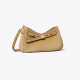 Tory Burch Romy Suede Zip Top Crossbody Bag Butter