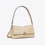 Tory Burch Small Charlie Croc-Embossed Shoulder Bag Light Hickory