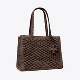 Tory Burch Small Ella Hand-Crocheted Popcorn Tote Dark Cocoa