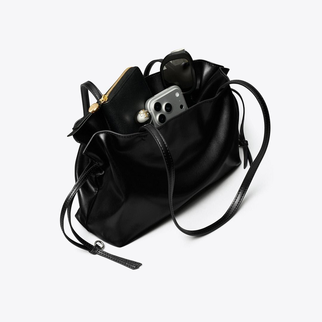 Tory Burch Small Ella natuura Drawstring Tote Black
