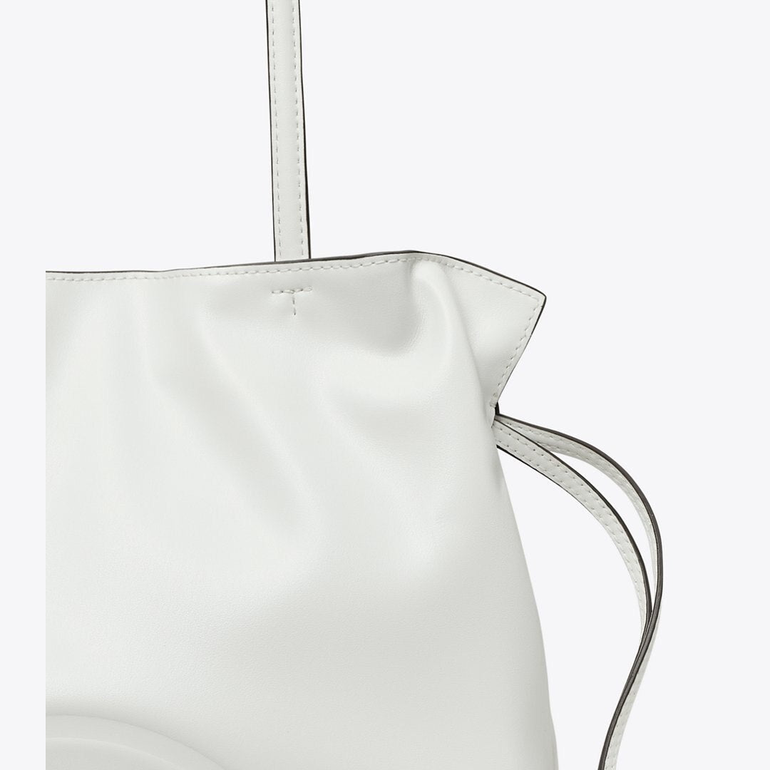 Tory Burch Small Ella natuura Drawstring Tote Bianco