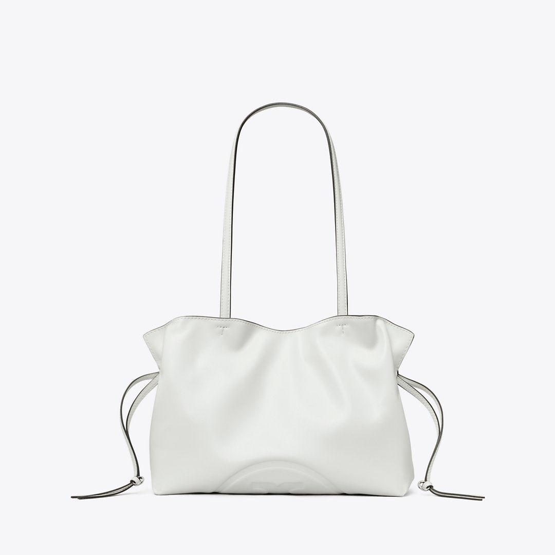 Tory Burch Small Ella natuura Drawstring Tote Bianco
