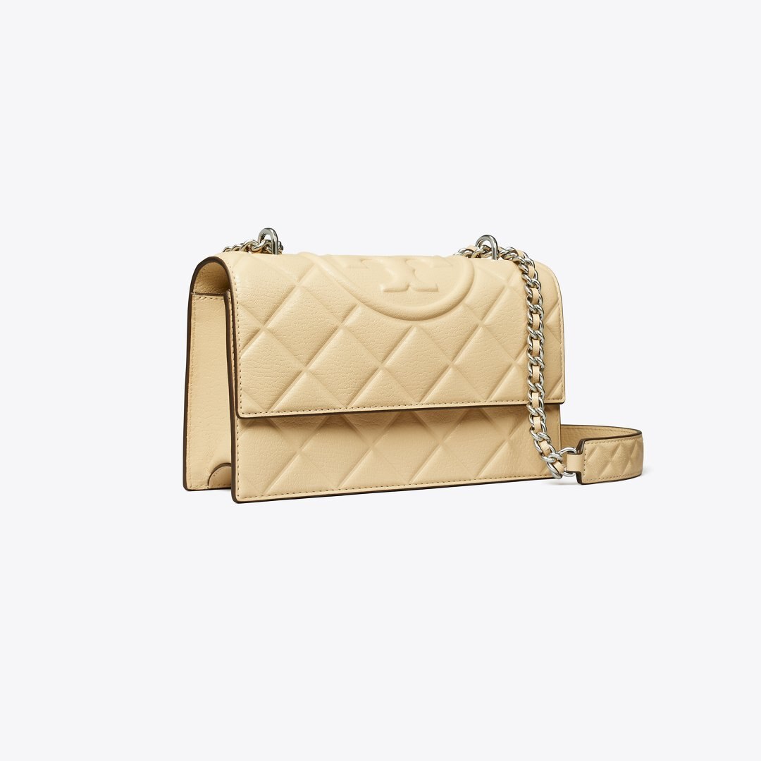 Tory Burch Small Fleming Shoulder Bag Vanilla Soft Serve