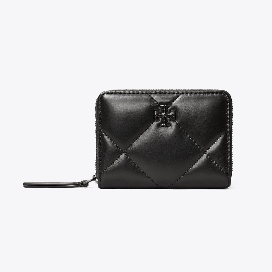 Tory Burch Small Kira Diamond Quilt Wallet Black