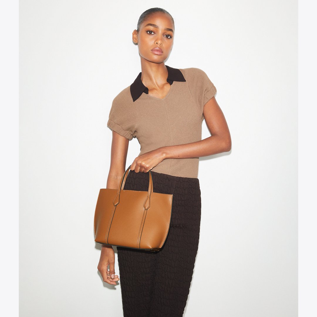 Tory Burch Small Perry Zip Tote Autumn Brown