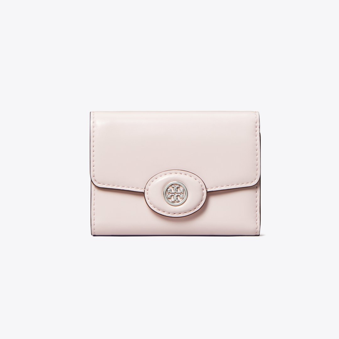 Tory Burch Small Robinson Spazzolato Wallet Powder Pink