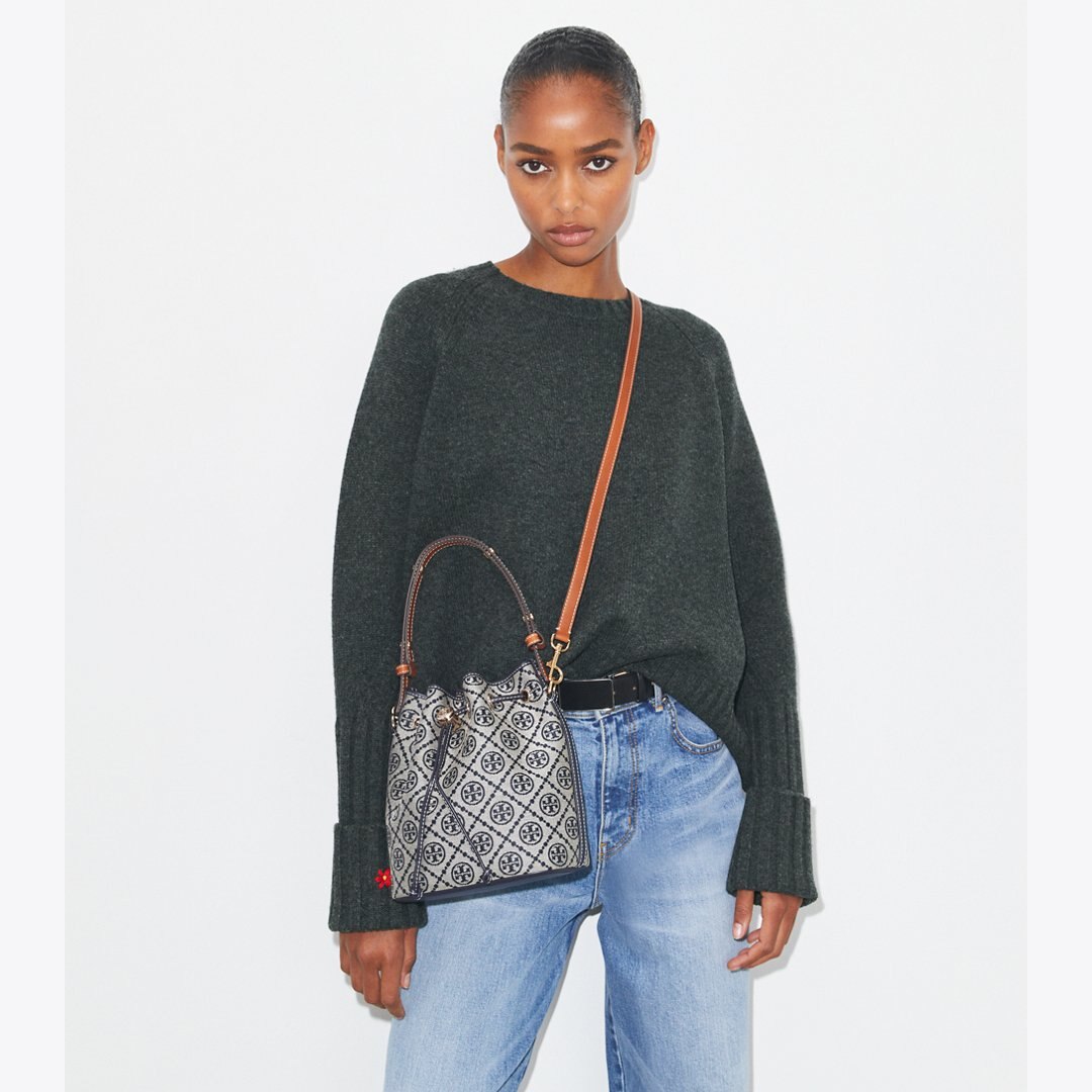 Tory Burch T Monogram Bucket Bag Tory Navy