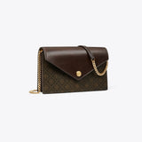 Tory Burch T Monogram Coated Canvas Envelope Crossbody French Press