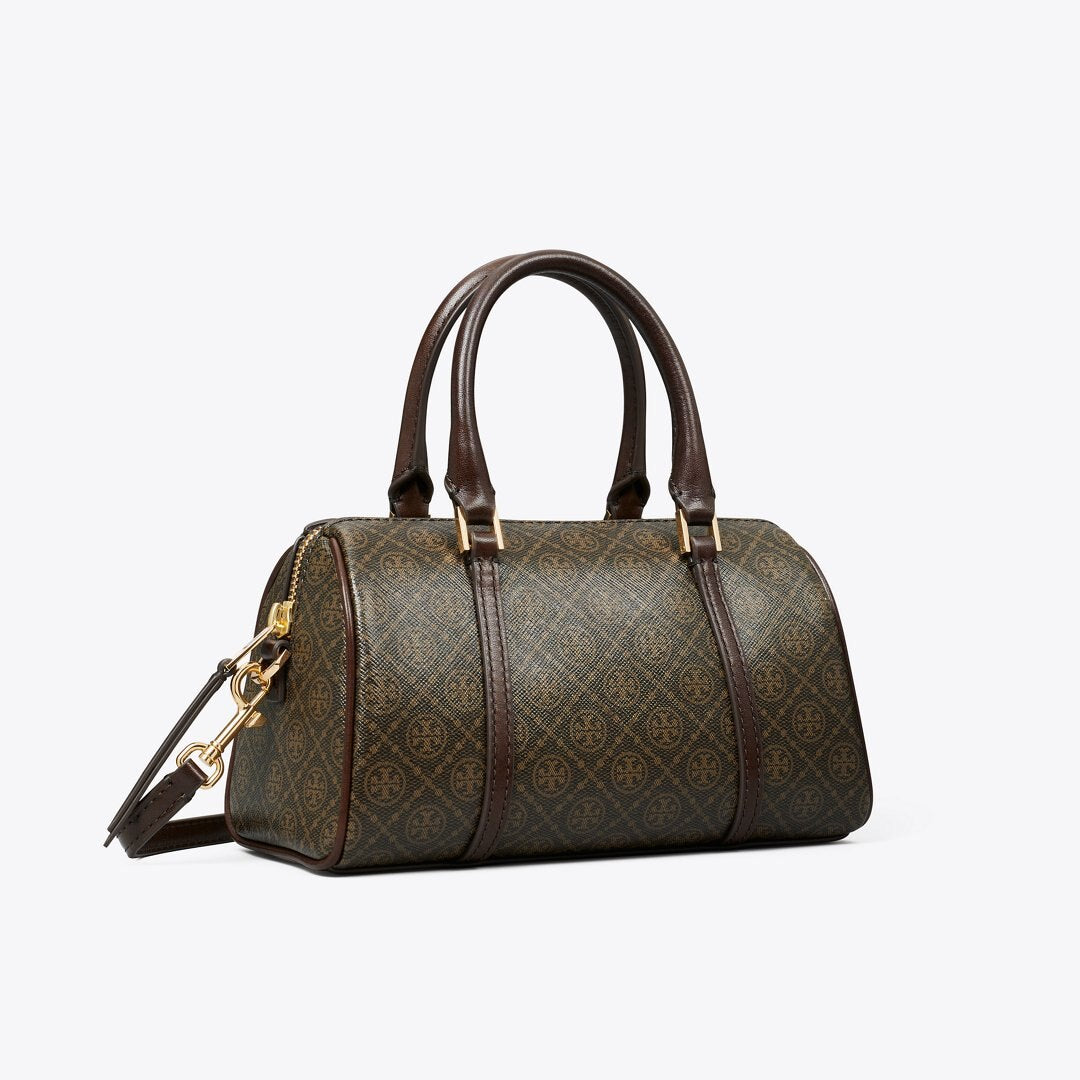 Tory Burch T Monogram Coated Canvas Petite Barrel Bag French Press