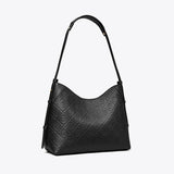 Tory Burch T Monogram Pebbled Messenger Bag Black