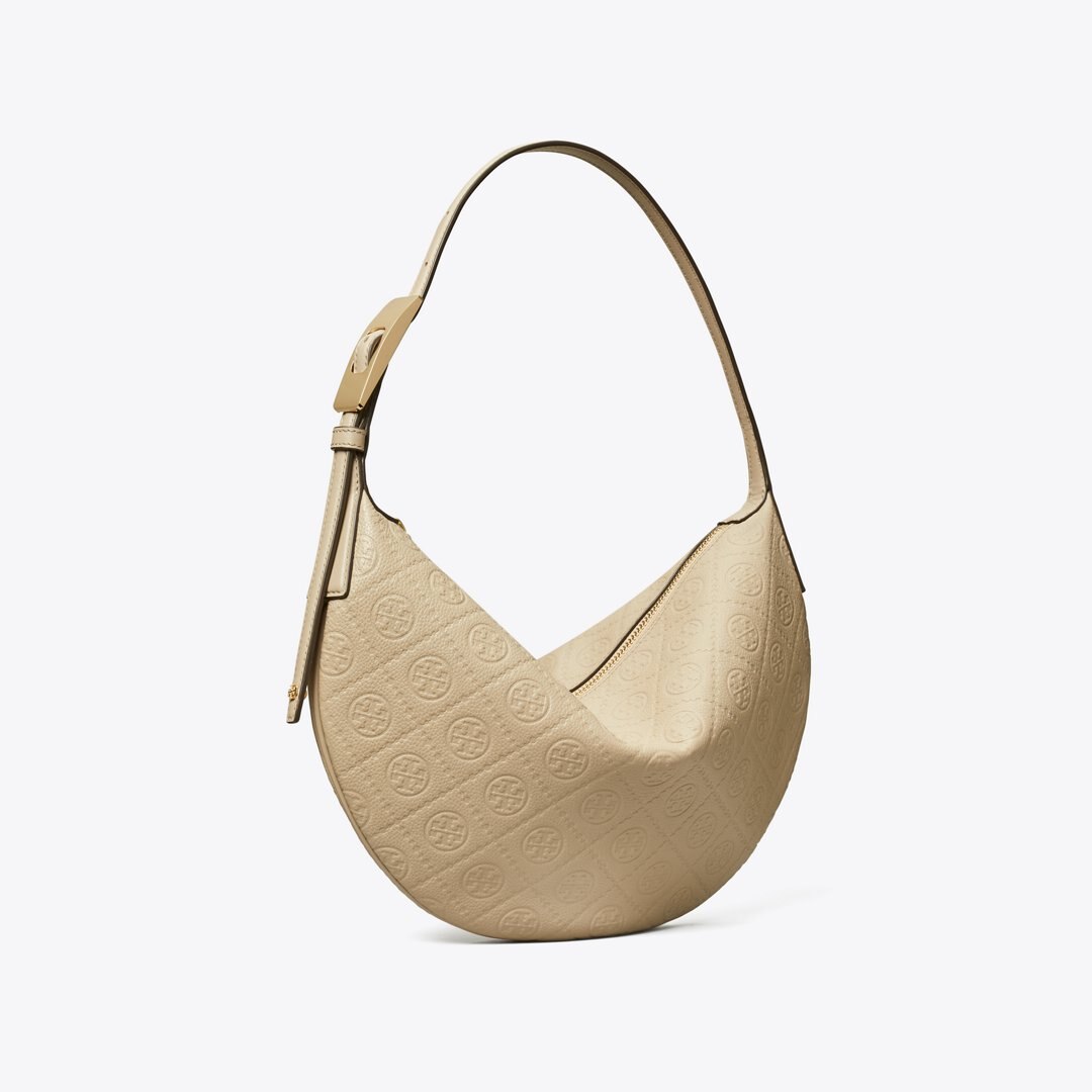 Tory Burch T Monogram Pebbled Small Balloon Bag Fresh Clay