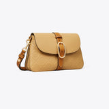 Tory Burch T Monogram Pebbled Soft Small Shoulder Bag Biscotti