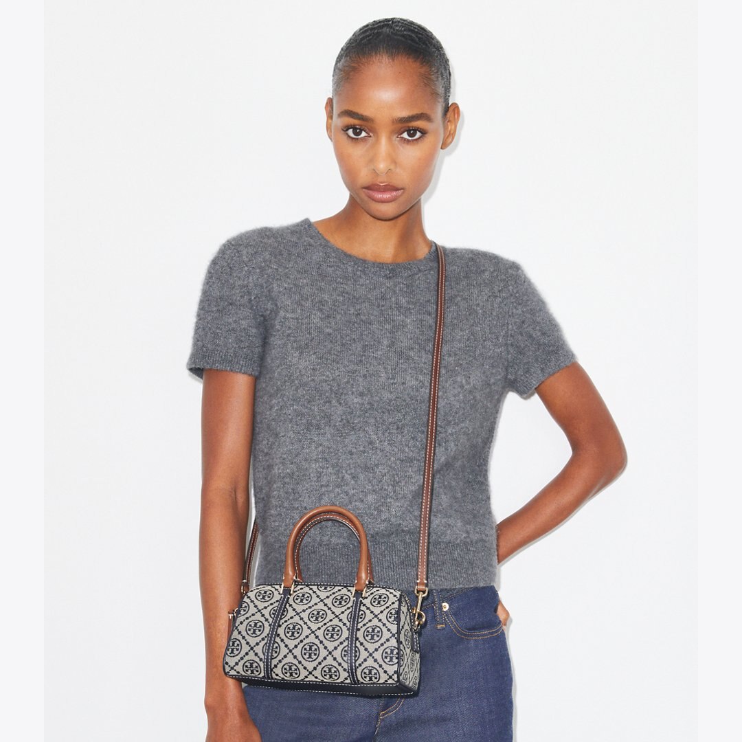 Tory Burch T Monogram Petite Barrel Bag Tory Navy