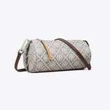 Tory Burch T Monogram Utility Cylinder Bag Gray