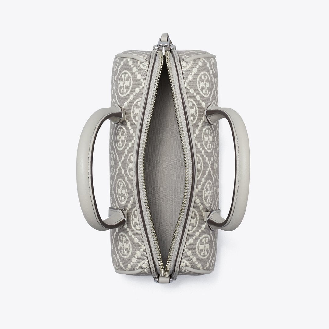 Tory Burch T Monogram Utility Mini Barrel Bag Gray