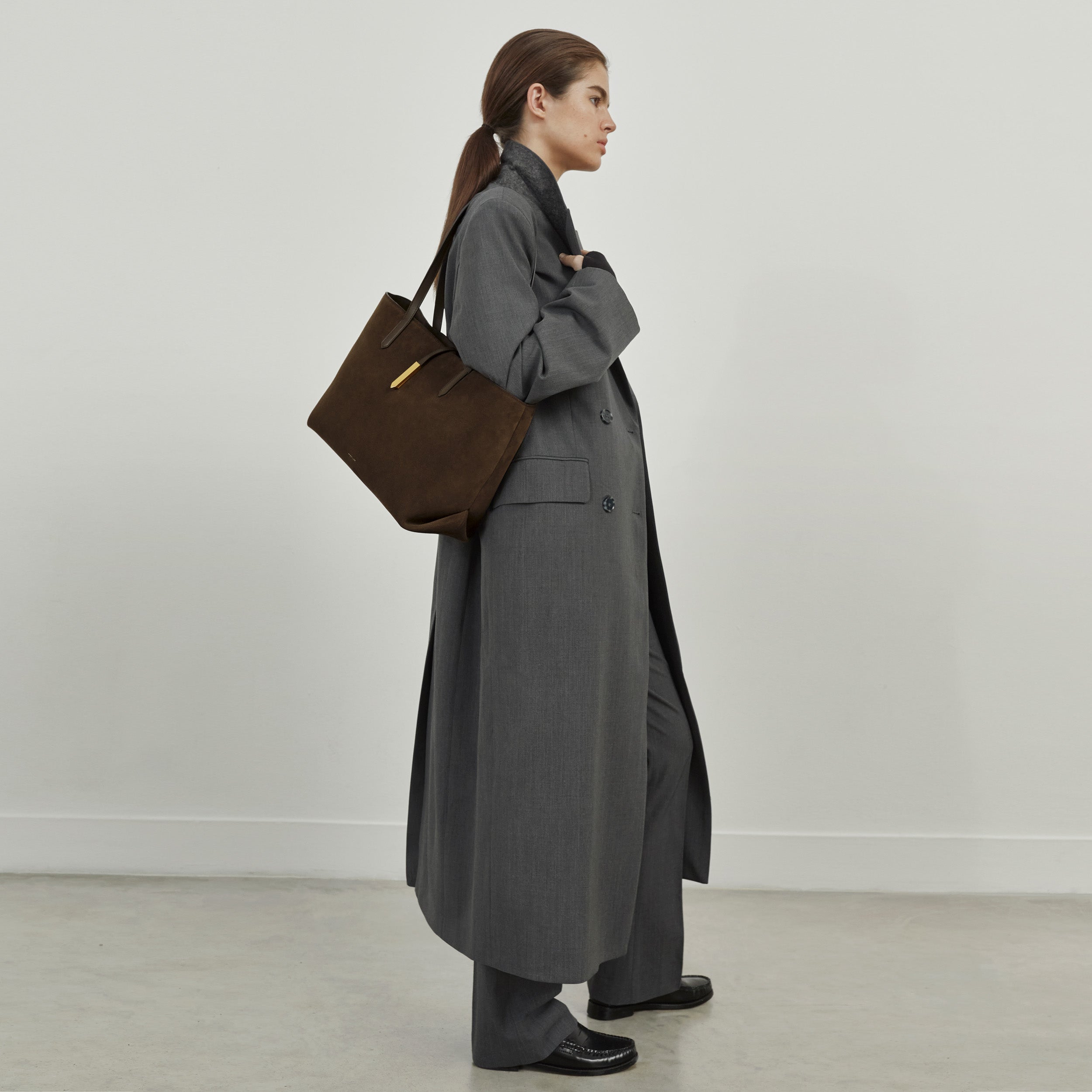 DeMellier The Tokyo Tote mocha suede & mocha smooth