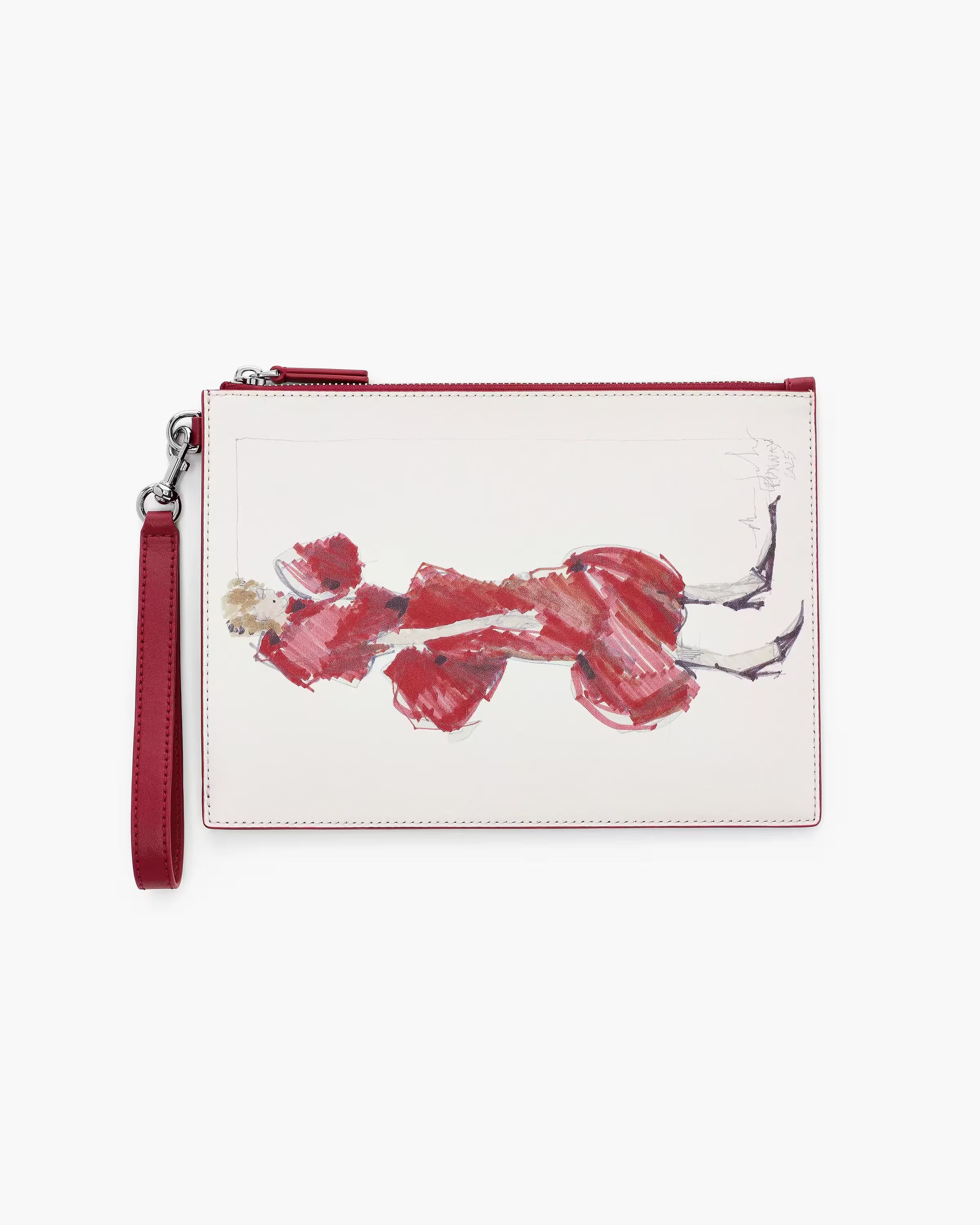 Marc Jacobs The Runway Illustration Wristlet True Red