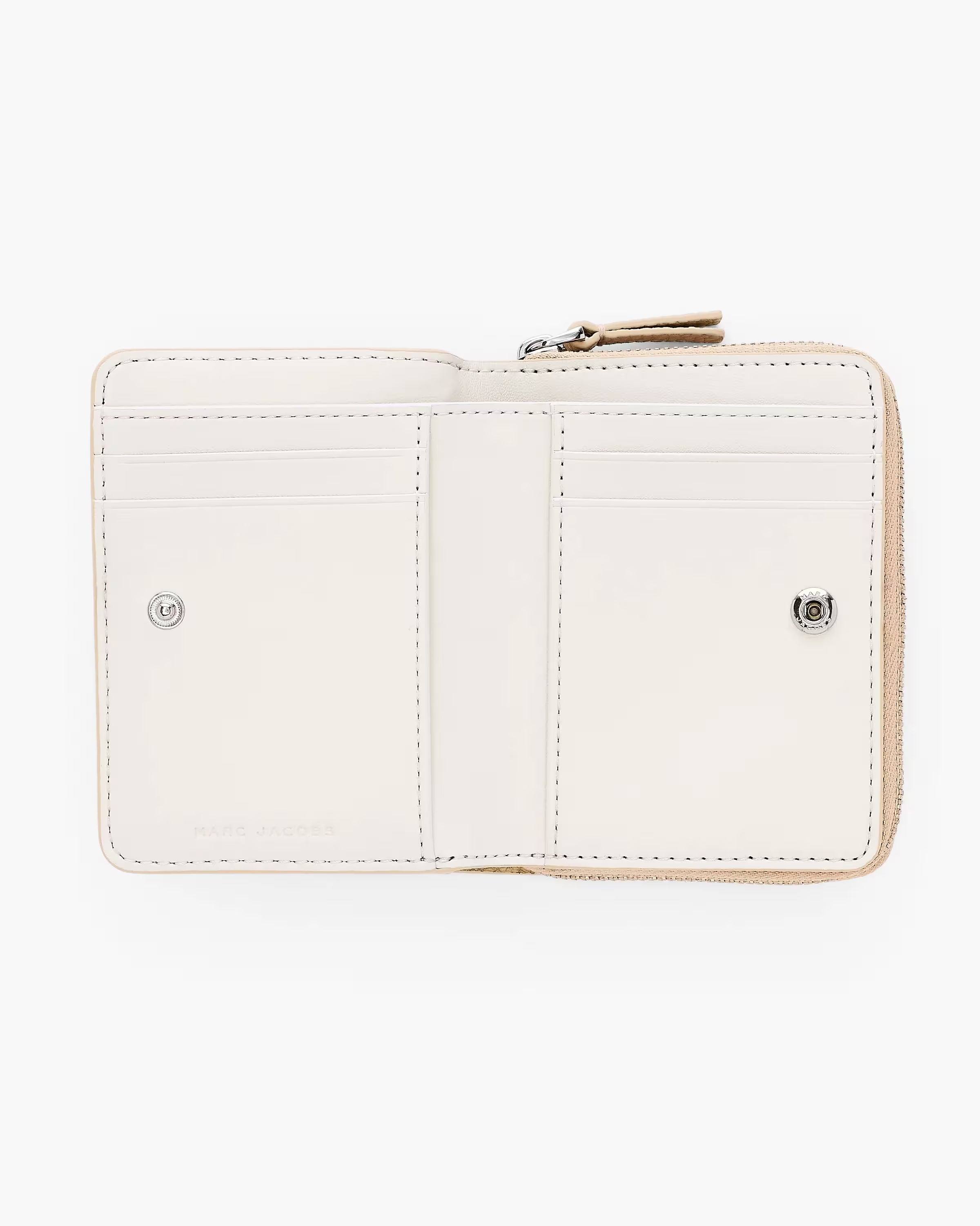 Marc Jacobs The Punk Scribble Mini Compact Wallet Beige Multi