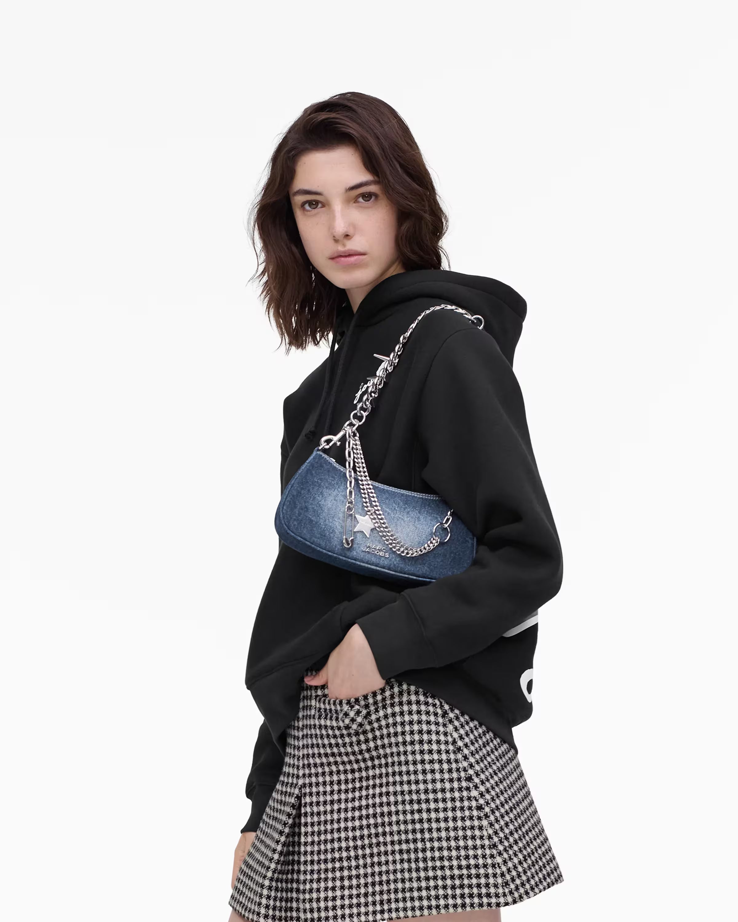 Marc Jacobs The Faded Denim Charm Shoulder Bag Faded Vintage Indigo