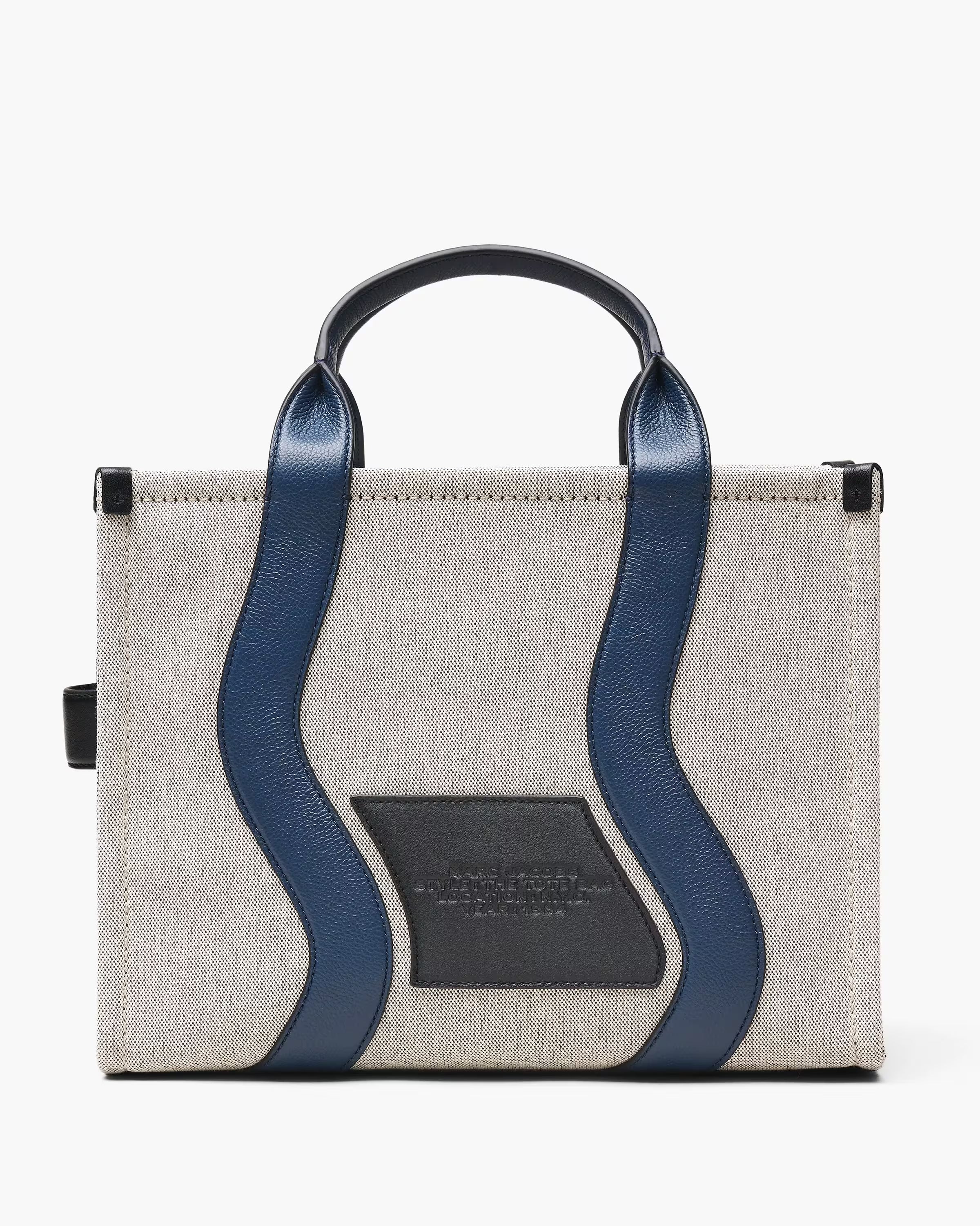 Marc Jacobs The Wavy Canvas Medium Tote Bag Ivory/Navy