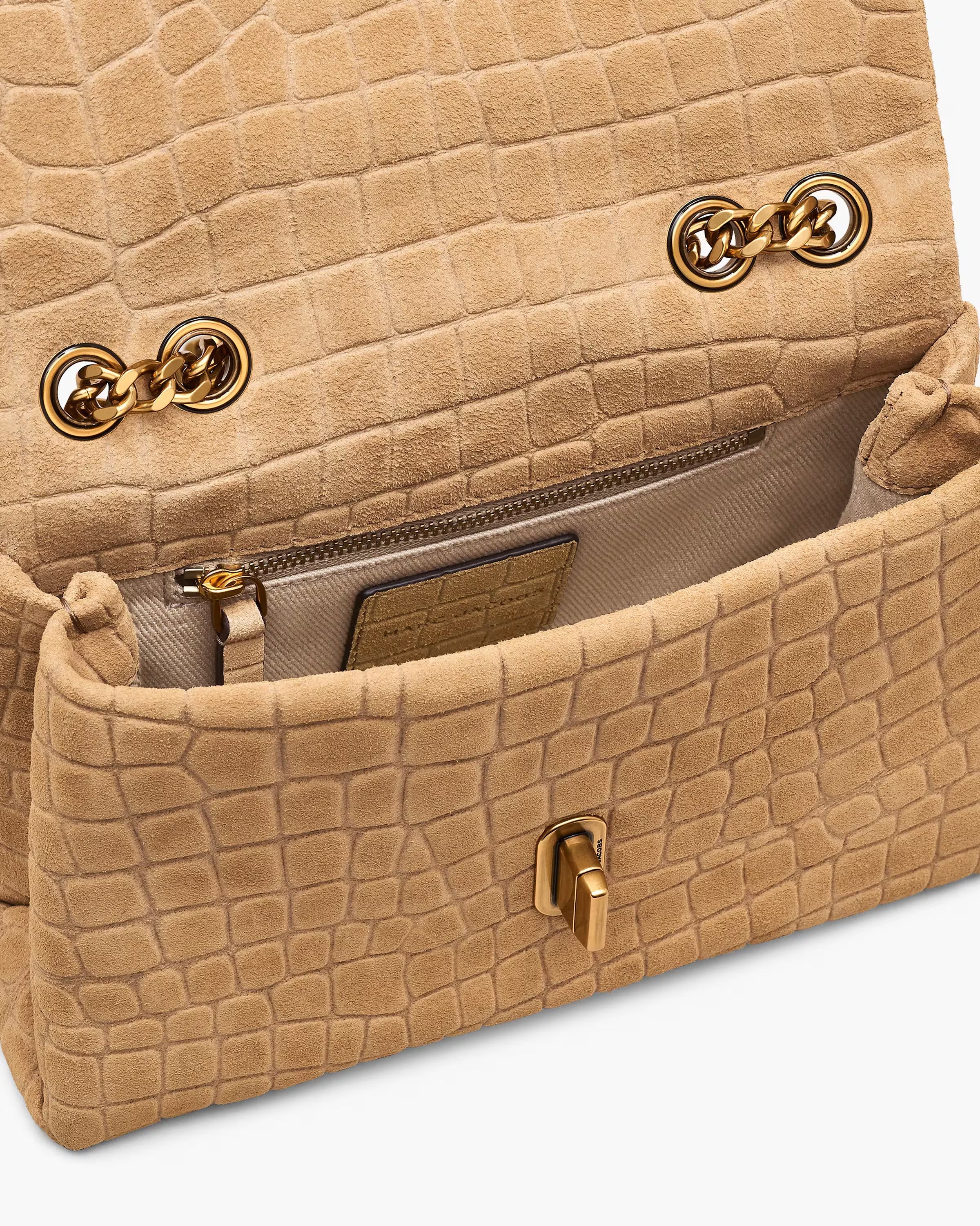 Marc Jacobs The Suede Croc Slim Dual Convertible Shoulder Bag Sahara