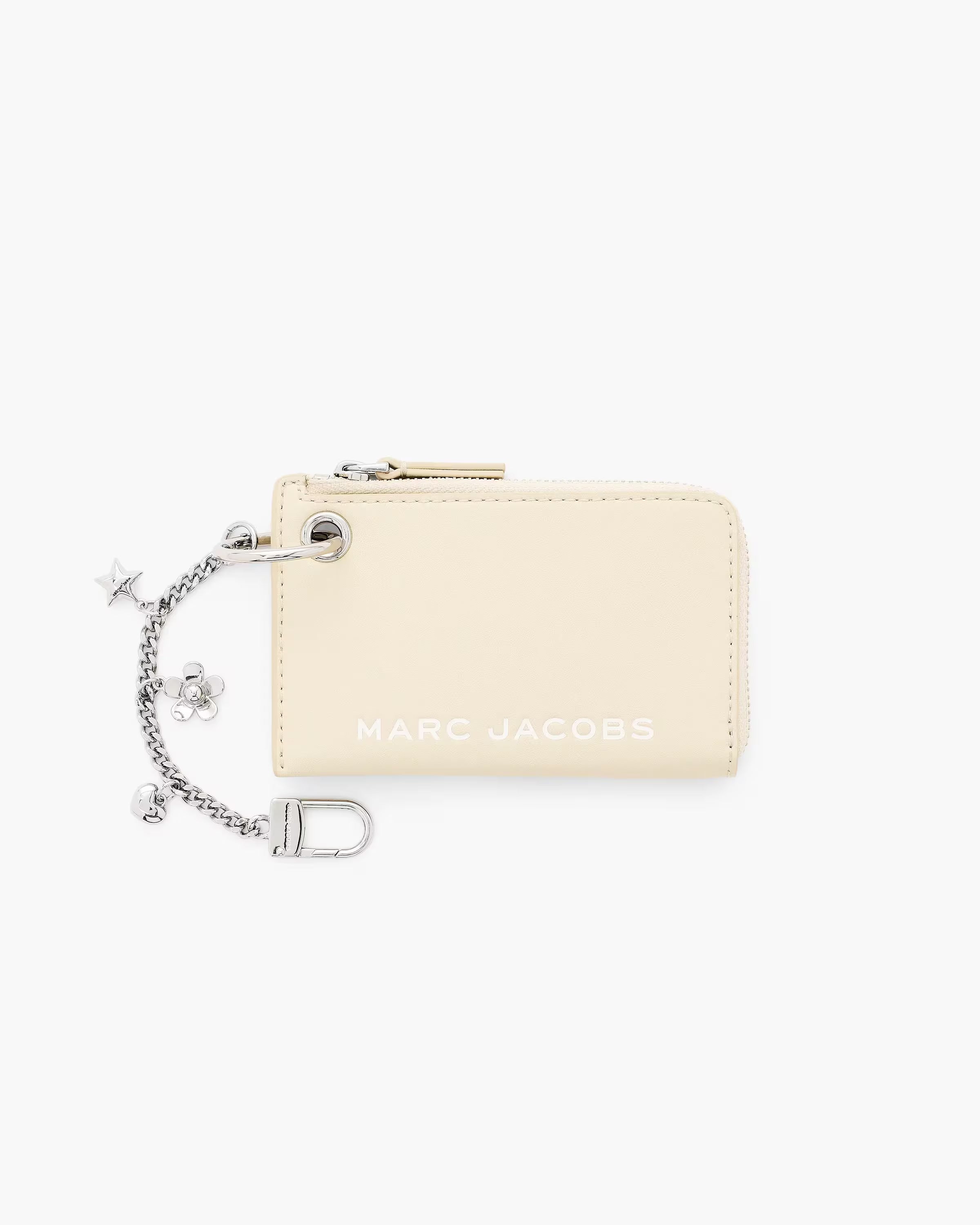 Marc Jacobs The Top Zip Charm Wallet Cloud White