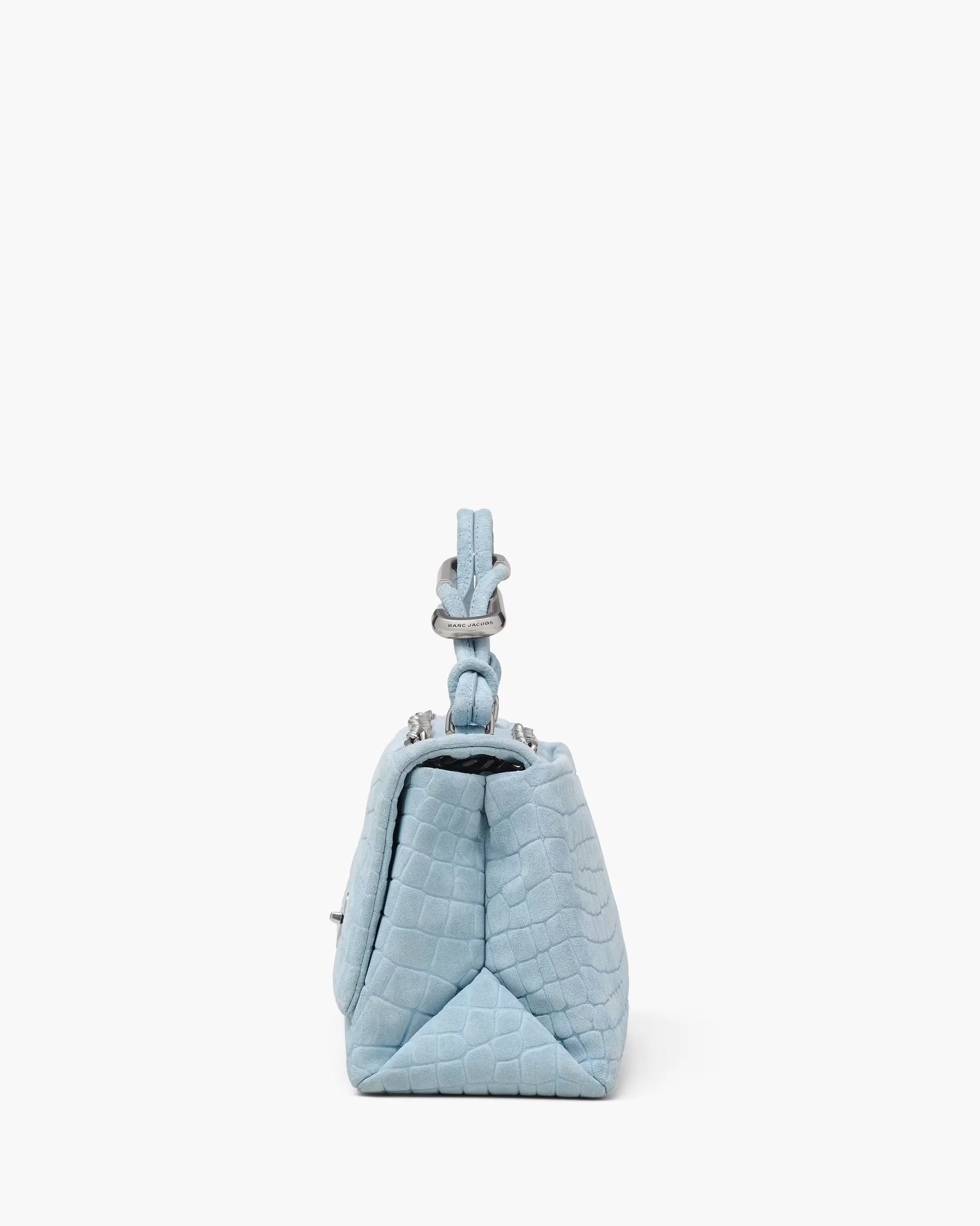 Marc Jacobs The Suede Croc Dual Convertible Shoulder Bag Blue Mist