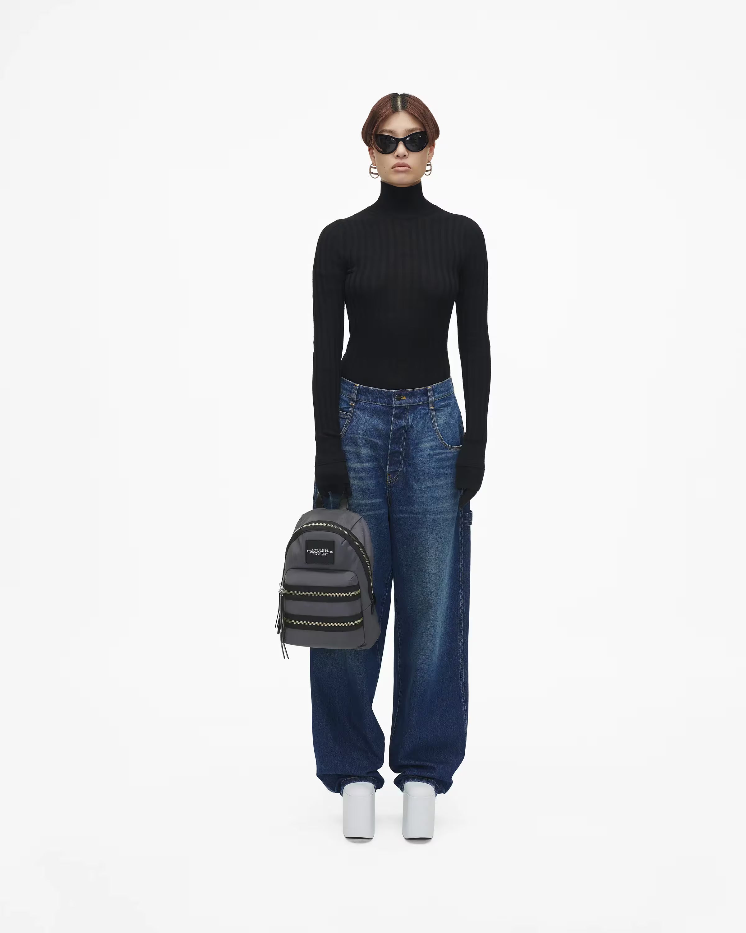 Marc Jacobs The Biker Nylon Medium Backpack Dark Shadow