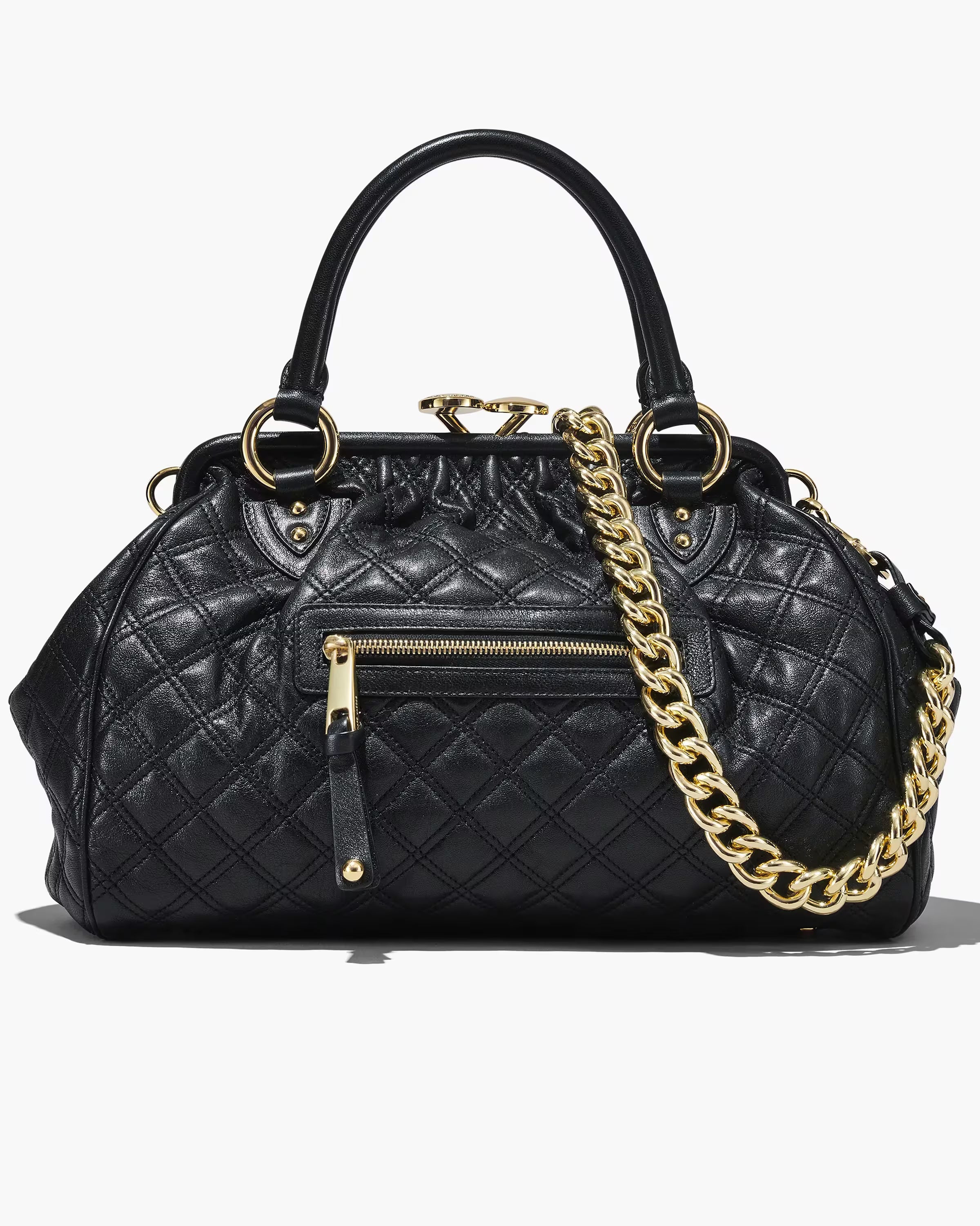 Marc Jacobs Re-Edition Quilted Leather Stam Bag Black