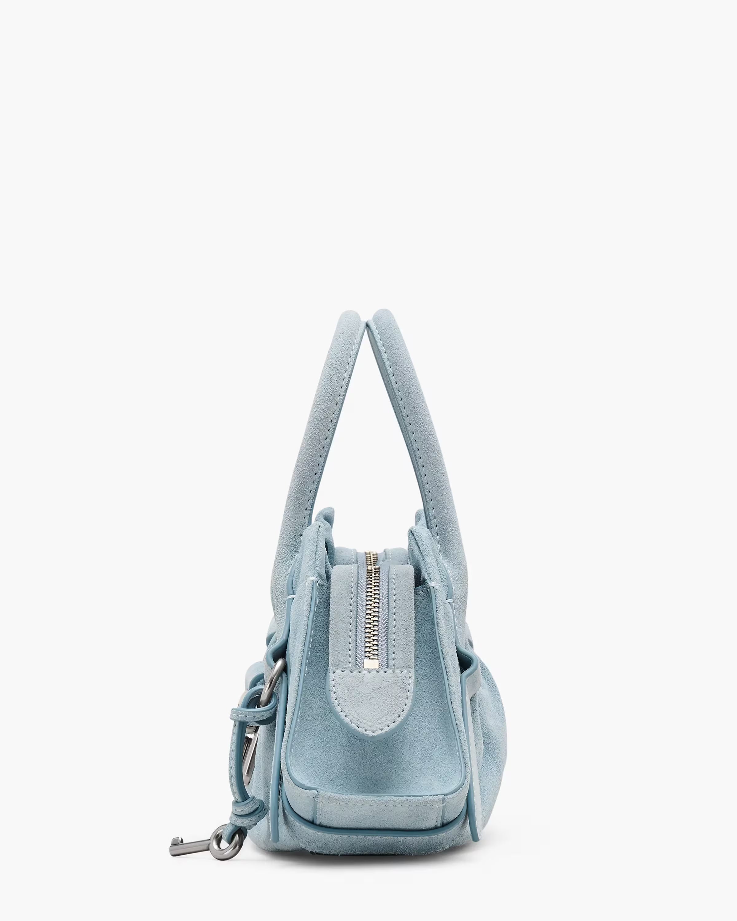 Marc Jacobs The Suede Cristina Small Satchel Blue Mist