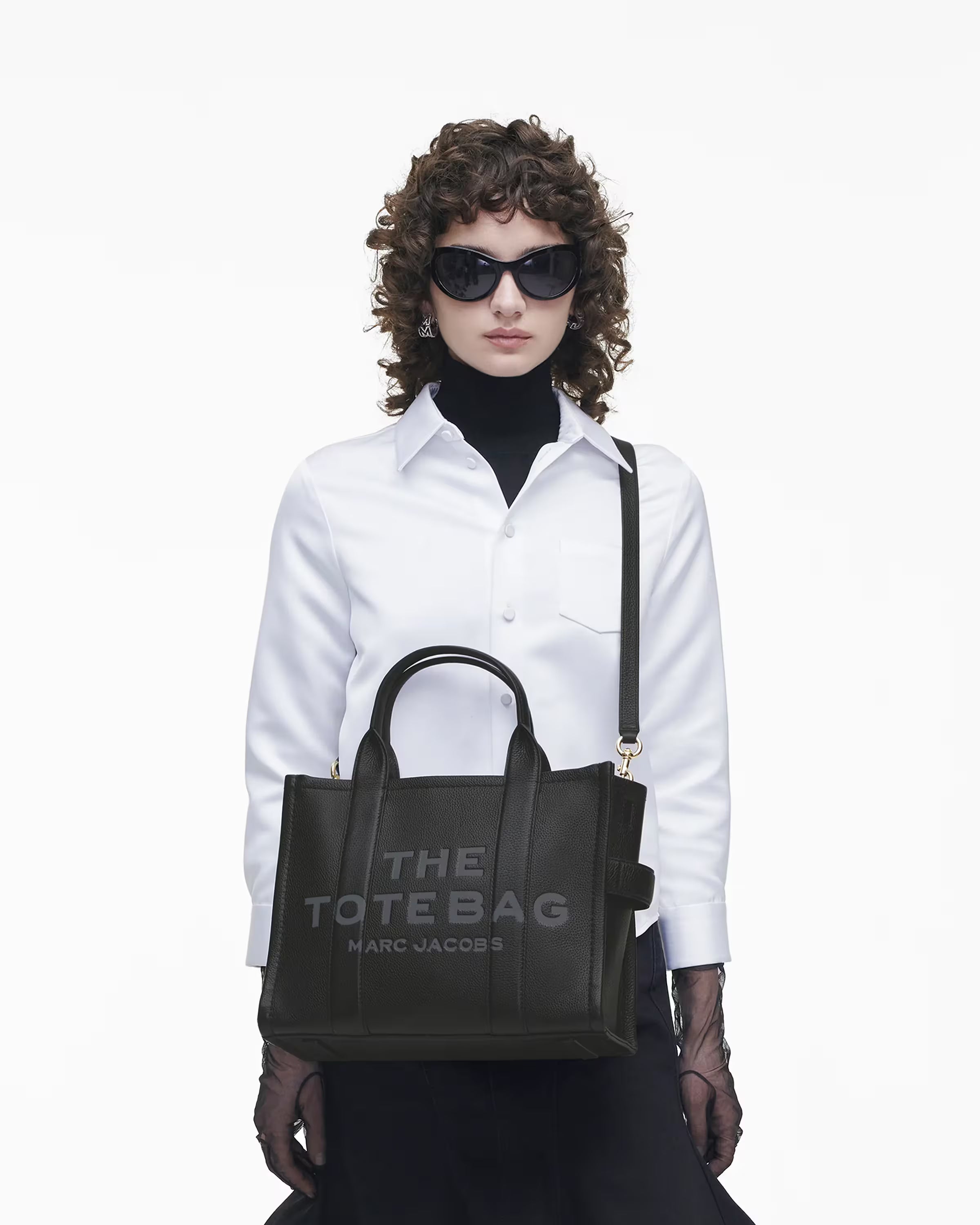 Marc Jacobs The Leather Medium Tote Bag Black