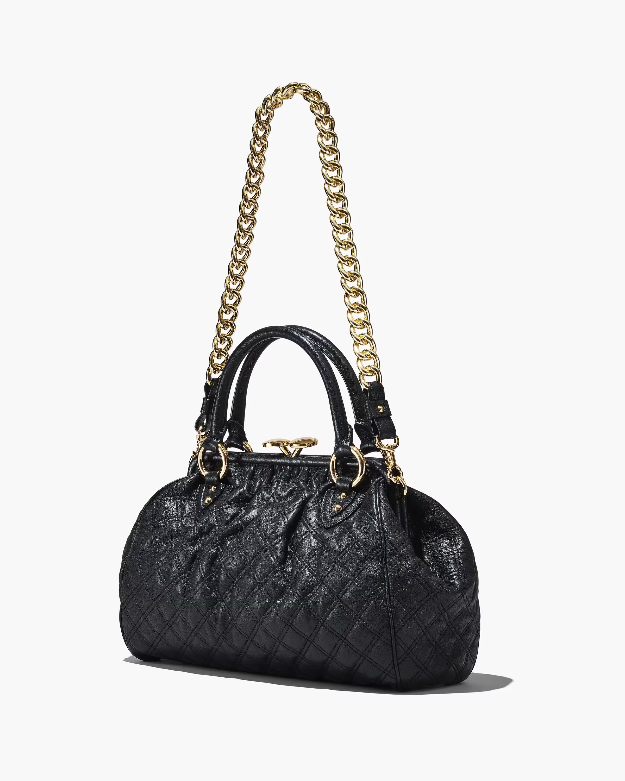 Marc Jacobs Re-Edition Quilted Leather Stam Bag Black