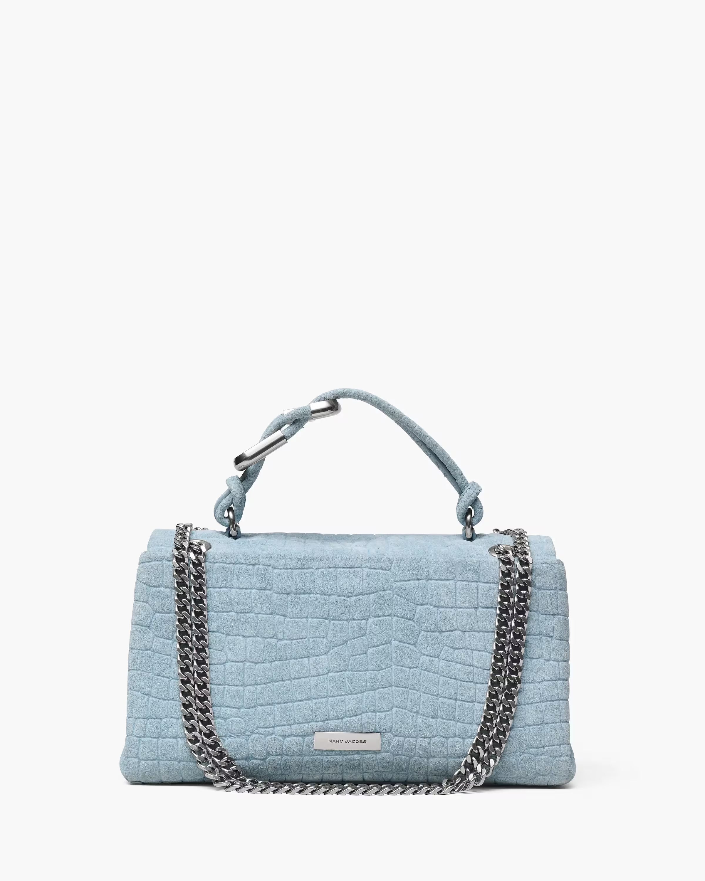Marc Jacobs The Suede Croc Dual Convertible Shoulder Bag Blue Mist