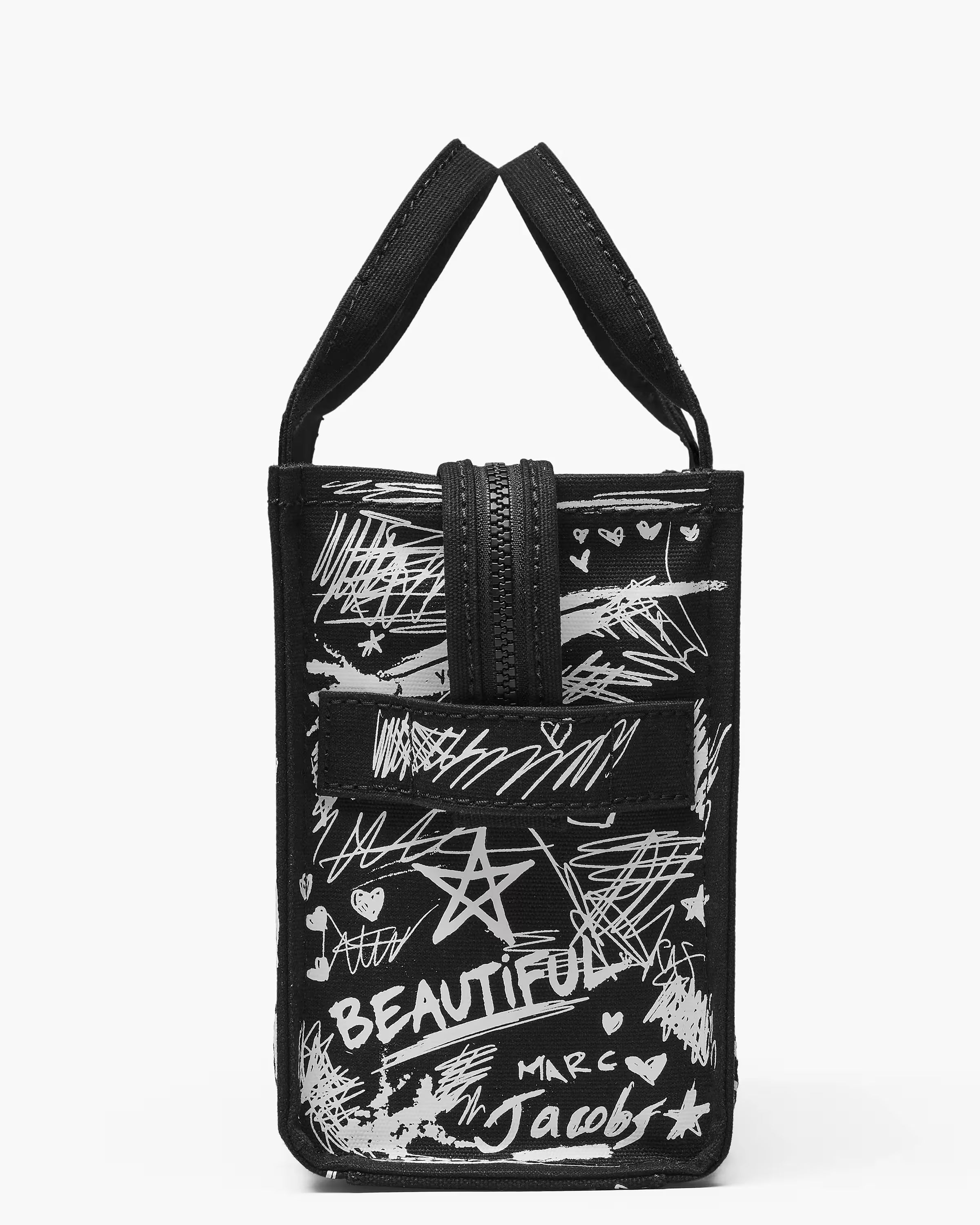 Marc Jacobs The Punk Scribble Canvas Small Tote Bag Black Multi