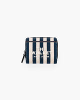Marc Jacobs The Stripe Canvas Mini Compact Wallet Blue Sea Multi
