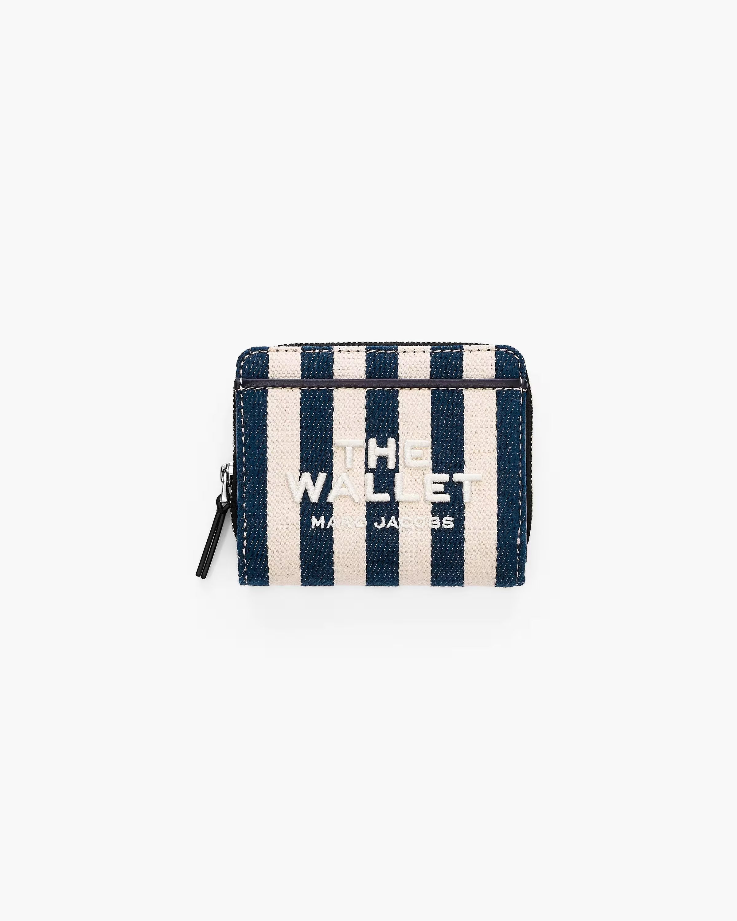 Marc Jacobs The Stripe Canvas Mini Compact Wallet Blue Sea Multi