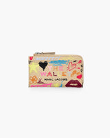Marc Jacobs The Punk Scribble Top Zip Multi Wallet Beige Multi