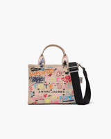 Marc Jacobs The Punk Scribble Canvas Small Tote Bag Beige Multi