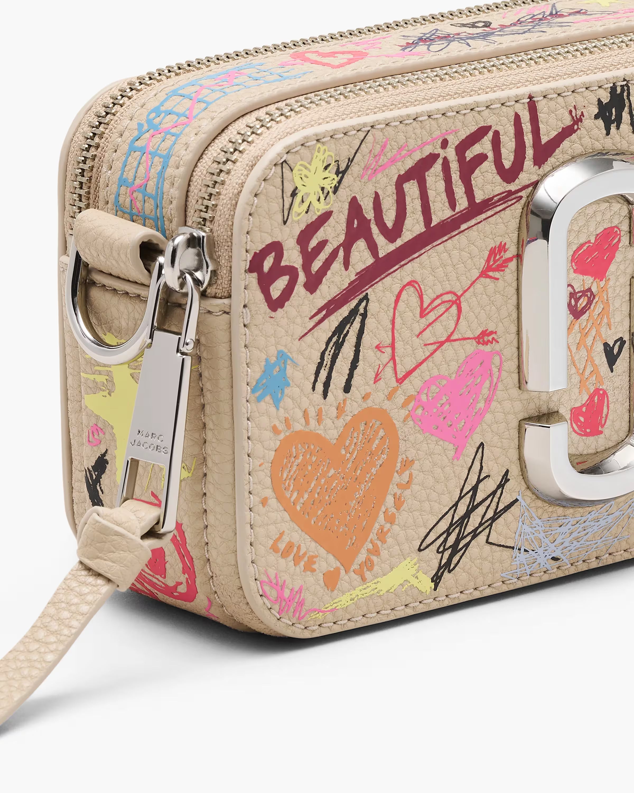 Marc Jacobs The Punk Scribble Snapshot Beige Multi