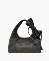 Marc Jacobs The Bow Denim Sack Bag Black Wash