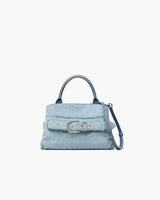 Marc Jacobs The Suede Croc Dakota Small Satchel Blue Mist